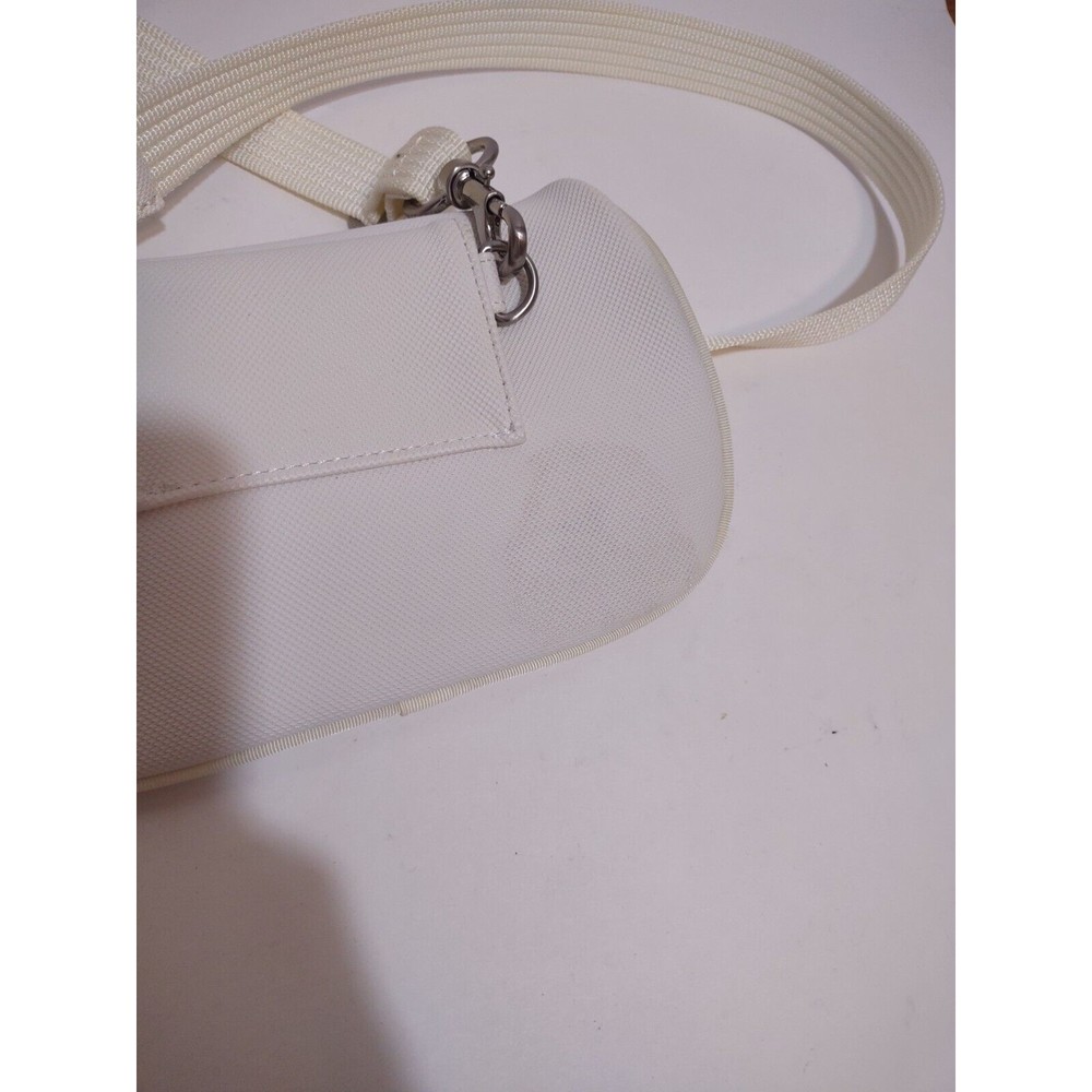 Lacoste Crossbody White Bag Vintage Alligator Designer Zip Sporty - Picture 5 of 13